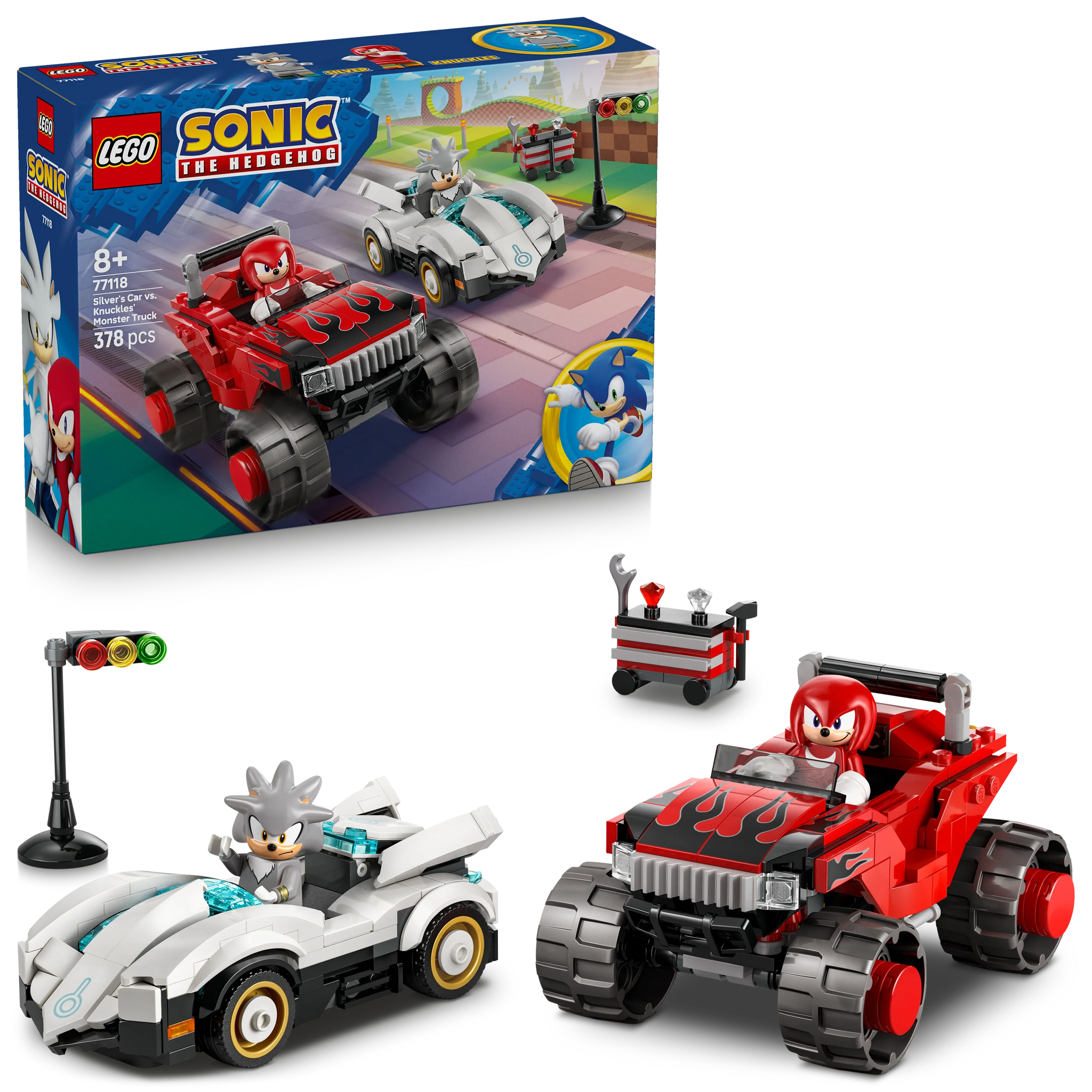 LEGO Sonic 77118 Silver'S Car Vs. Knuckles' Monster Truck  8+