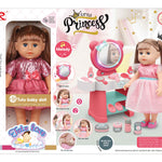 Tutu baby 14-inch Little Princess Doll shiny pink w/ Dresser & acc