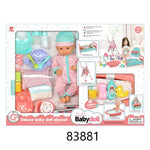 TUTU DELUXE 14" BABY DOLL PLAYSET WITH 22PCS ACCESSORIES 3YRS+