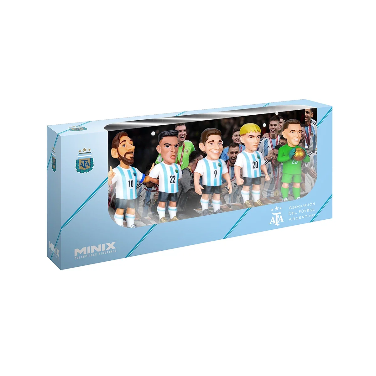 Minix Football Stars Argentina 5-Pack 7 cm (Messi, Lautaro, Julián, Mastantuono, Dibu)