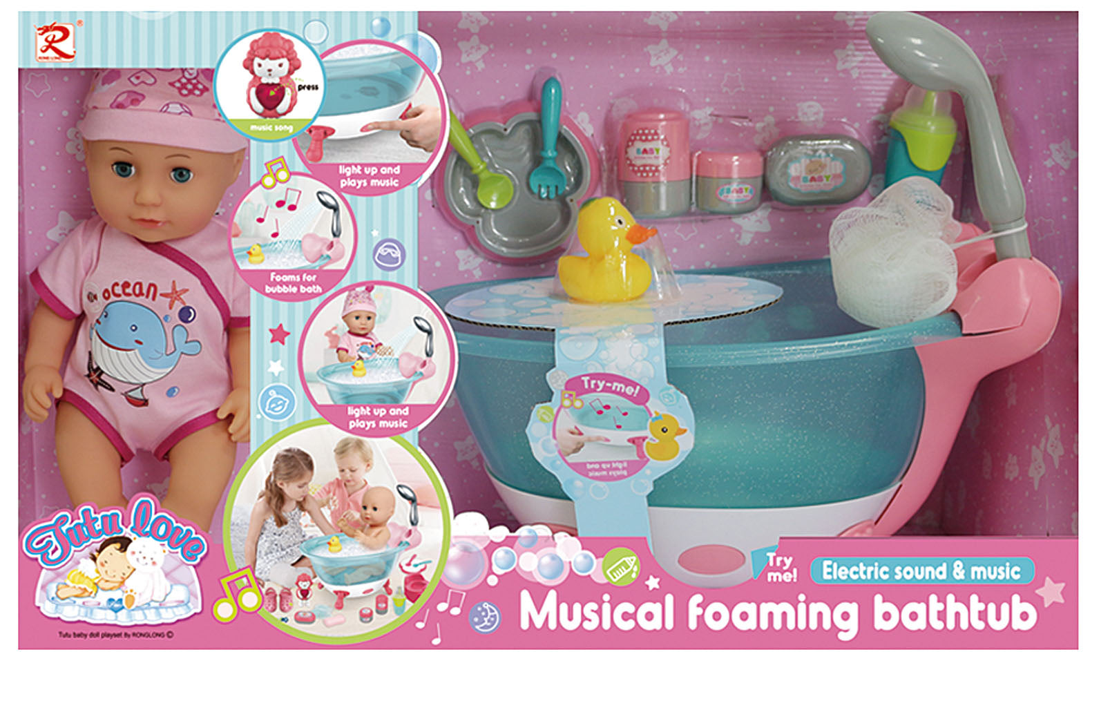 Tutu 14" DOLL (BLOWING BODY VINYL HEAD,HAND,FEET) + ACCESSORIES