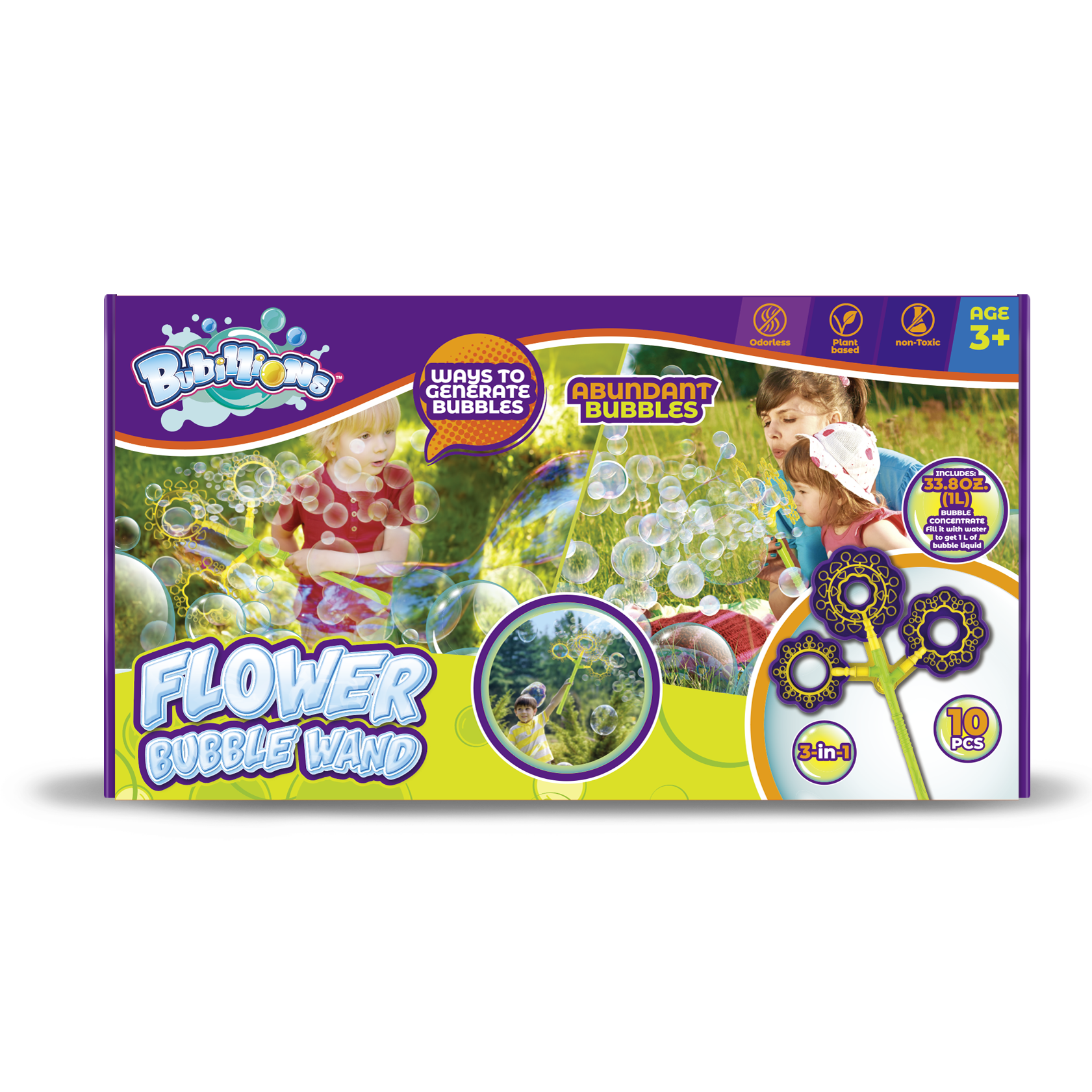 3IN1 FLOWER BUBBLE WAND 3YRS+