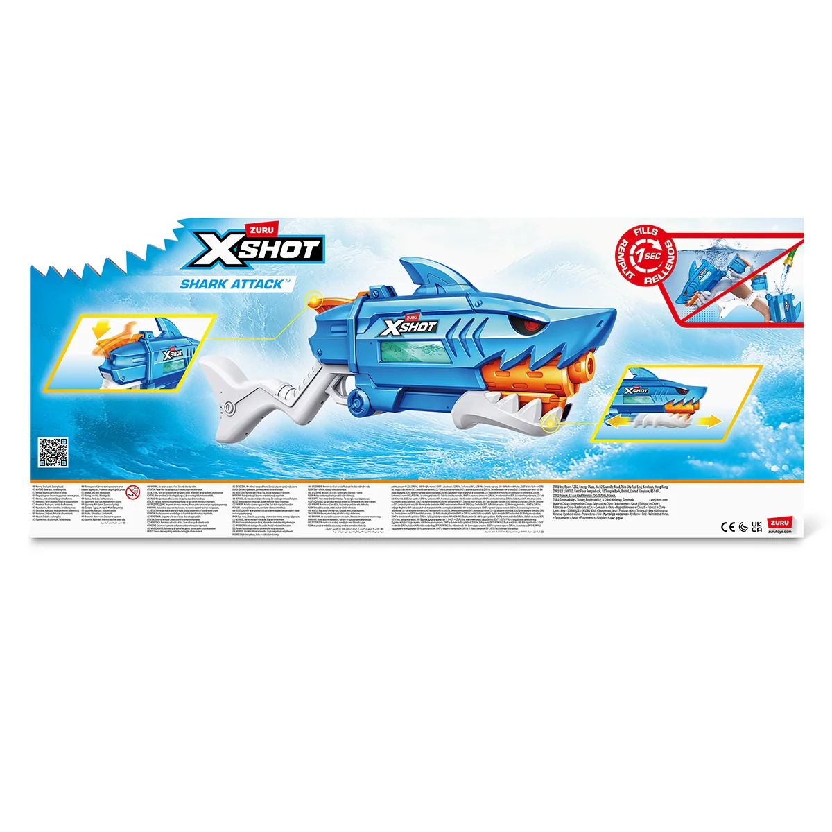 XSHOT WATER-FAST FILL-SHARK WATER BLASTER