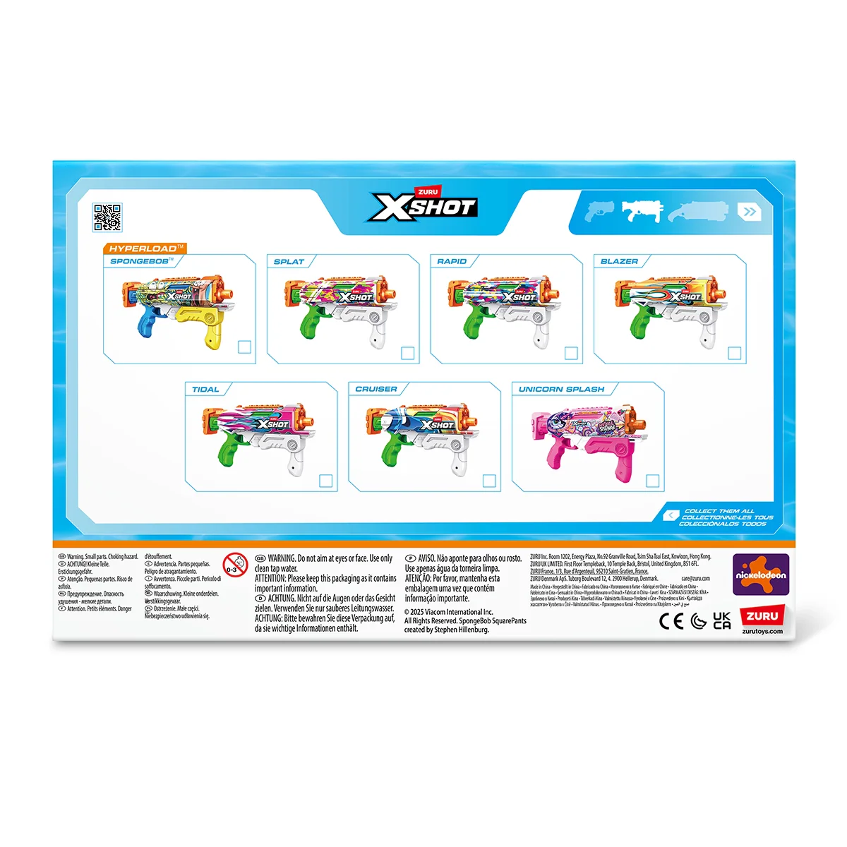 XSHOT WATER-FAST FILL SKINS-SPONGEBOB HYPERLOAD